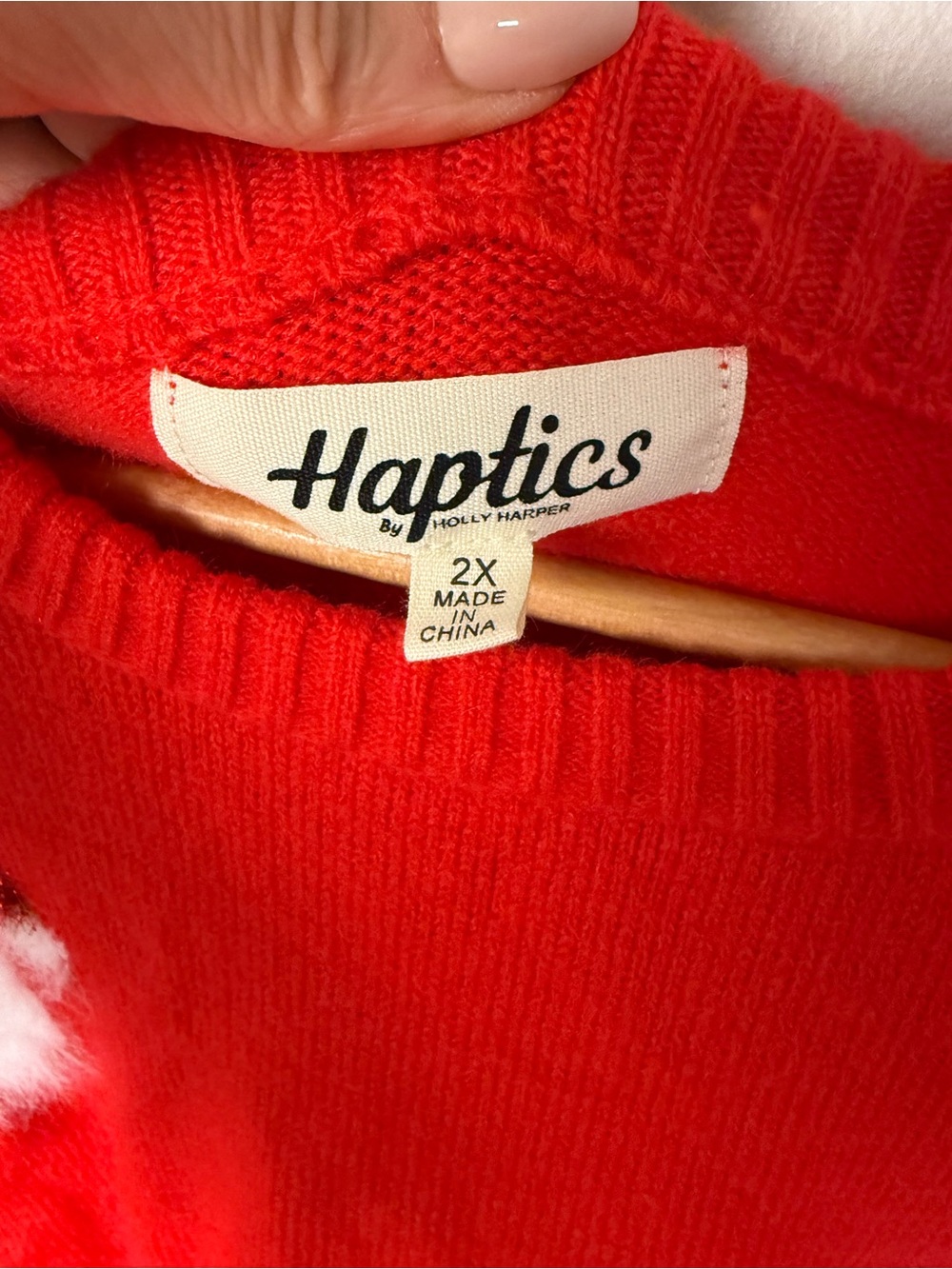 Haptics by Holly Harper Fuzzy Santa Christmas Sweater | 2X | Festive Holiday - Picture 4 of 5